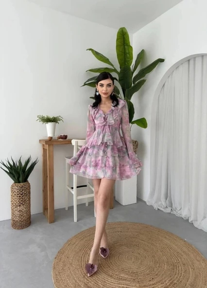 Elose Fırfırlı Elbise - Resim 4