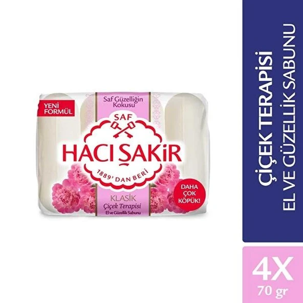 Hacı Şakir Çiçek Terapisi Katı Sabun 4 x 70 ml