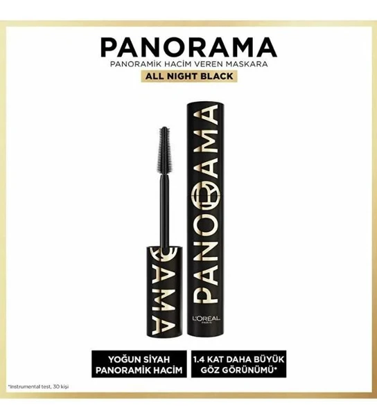 L'Oreal Paris Panorama Hacim Veren Maskara All Night Black - Siyah