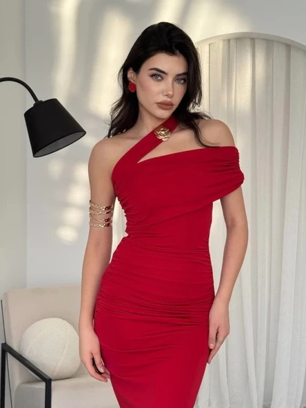 Reta Çapraz Omuz Elbise - 3