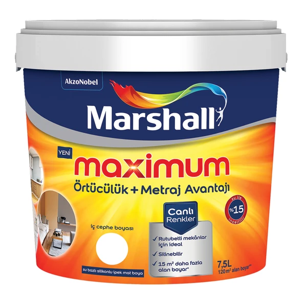 Marshall Maximum Silikonlu İpek Mat Güz Yağmuru 7,5 Lt. (10 Kg)