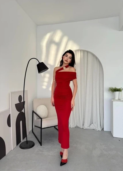Reta Çapraz Omuz Elbise - 4