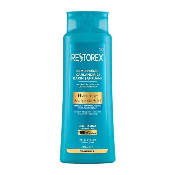 Restorex Hyaluronik Asit, Glikoik Asit Bakım Şampuanı 500 Ml