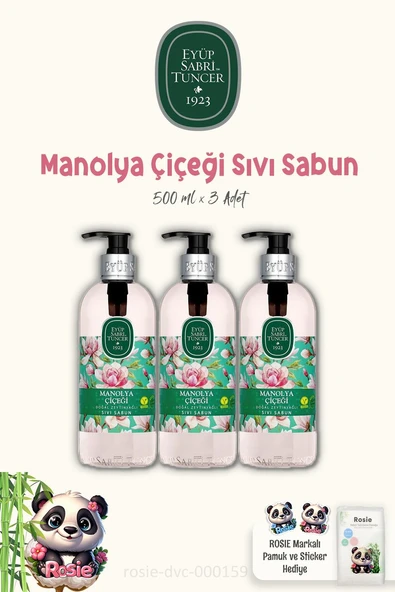 Eyüp Sabri Tuncer 3'lü Sıvı Sabun Manolya Çiçeği 500 ml ve ROSIE Pamuk 60'lı ürün görseli