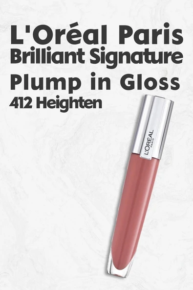 Loreal Paris Brilliant Signature Plump in Gloss Ruj 412 Heighten ürün görseli