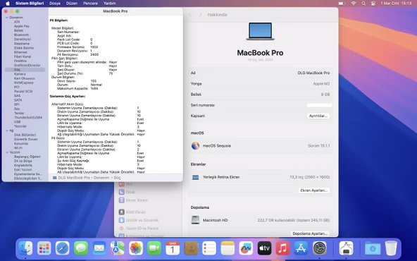 Apple MacBook Pro M2 8GB 256GB SSD macOS 13.3" QHD+ Uzay Grisi MNEH3TU/A (İKİNCİ EL) - 5