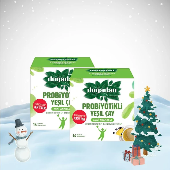 Doğadan Yılbaşı Paketi Probiyotikli Yeşil Çay Açai Ananaslı 14'lü x 2 ürün görseli