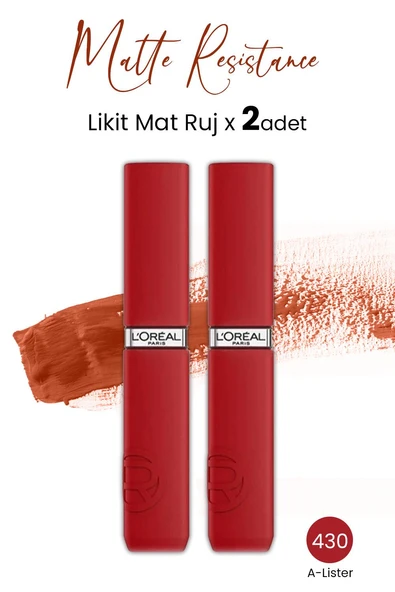 Loreal Paris Infaillible Matte Resistance Likit Mat Ruj - 430 A-Lister x 2 Adet