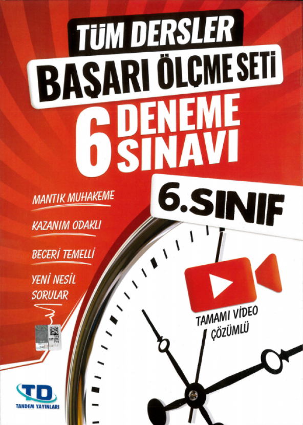 6.Sınıf Tüm Dersler Başarı Ölçme Seti 6 Deneme Sınavı Tandem Yayınları