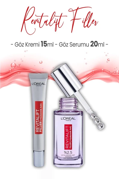 Loreal Paris Revitalift Filler Göz Serumu 20 ml ve Göz Kremi 15 ml