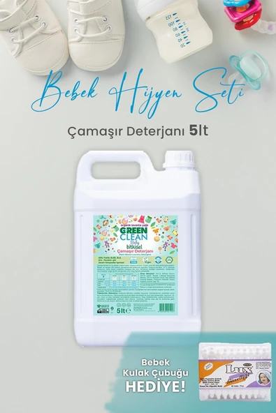 Green Clean Baby Bitkisel Çamaşır Deterjanı Lavanta Yağlı 5 lt ve Hediyeli