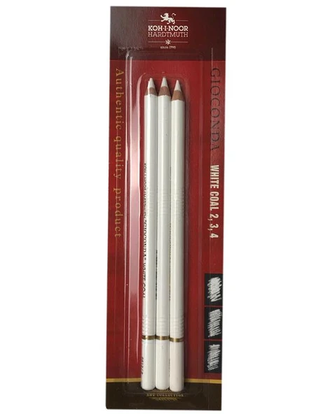 Kohi Noor Gioconda White Coal Beyaz Kömür Füzen Kalem 3Lü Set