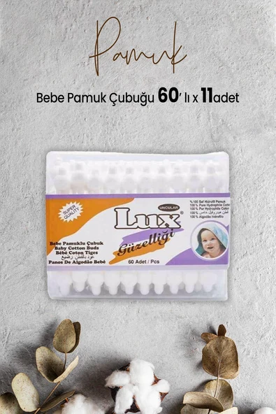 Lux Bebe Pamuk Çubuğu 60' lı x 11 Adet