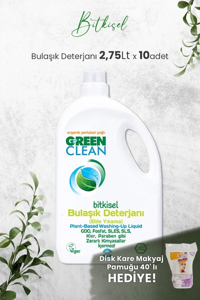U Green Clean Bitkisel Bulaşık Deterjanı 2,75 LT x 10 Adet ve Hediyeli ürün görseli