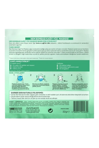 Nem Bombası Ferahlatıcı Kağıt Maske 28Gr 3'lü - Resim 8