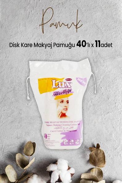 Lux Disk Kare Makyaj Pamuğu 40' lı x 11 Adet