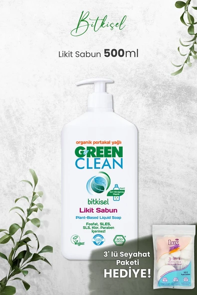 U Green Clean Organik Sıvı Sabun Portakallı 500 ML ve Hediyeli