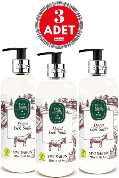 Eyüp Sabri Tuncer Doğal Eşek Sütlü Sıvı Sabun 500 ml x 3 Adet ürün görseli