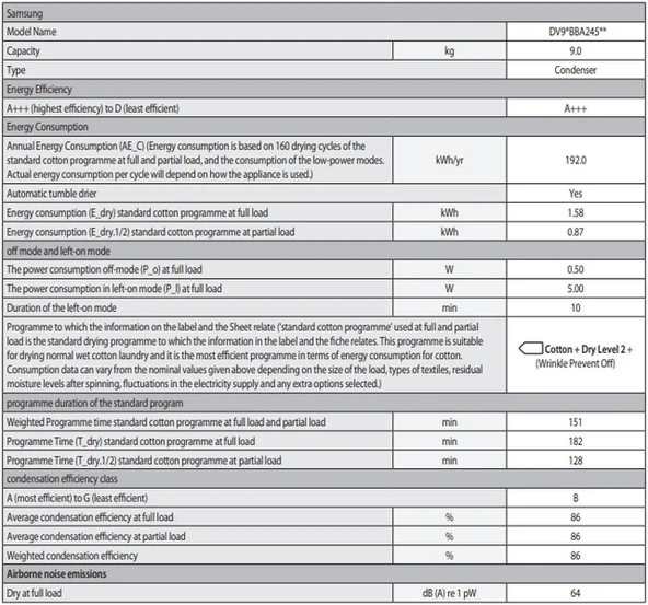 Samsung DV90BBA245ABAH 9 KG Çamaşır Kurutma Makinesi - Resim 6
