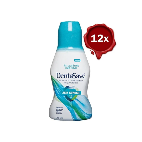 DentaSave Ağız Çalkalama Suyu Ağız Kokusu Çinko Formül 300 ml x 12 ürün görseli