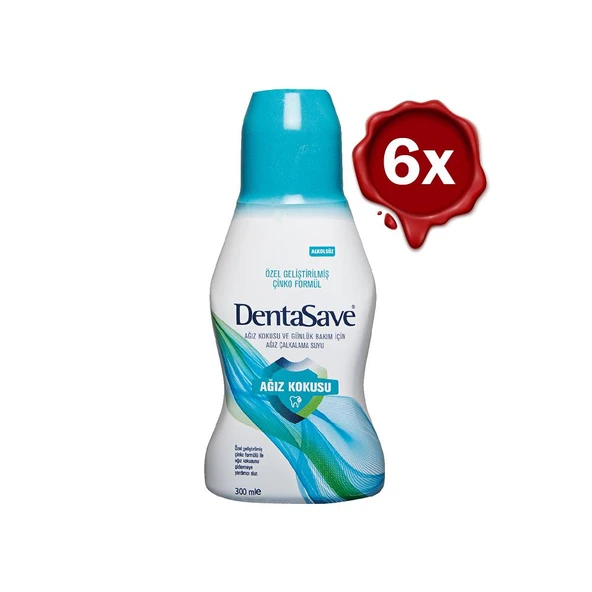 DentaSave Ağız Çalkalama Suyu Ağız Kokusu Çinko Formül 300 ml x 6 ürün görseli