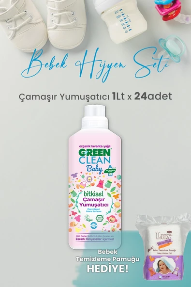 U Green Clean Baby Çamaşır Yumuşatıcı 1 L x 24 Adet ve Hediyeli ürün görseli
