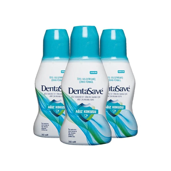 DentaSave Ağız Çalkalama Suyu Ağız Kokusu Çinko Formül 300 ml x 3 ürün görseli