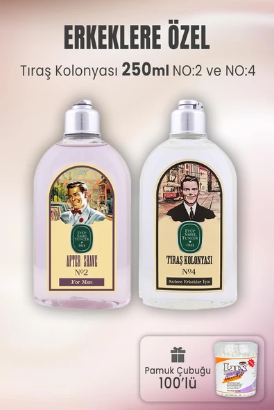 Eyüp Sabri Tuncer Tıraş Kolonyası No 2, No 4 ve Pamuk Çubuğu 100' lü ürün görseli