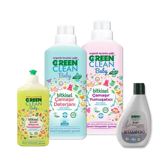 Green Clean Baby Şampuan, Biberon Temizleyici, Çamaşır Deterjanı ve Yumuşatıcı