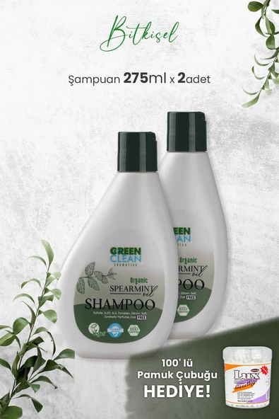 Green Clean Şampuan Spearmint 275 ml x 2 Adet ve Hediyeli ürün görseli