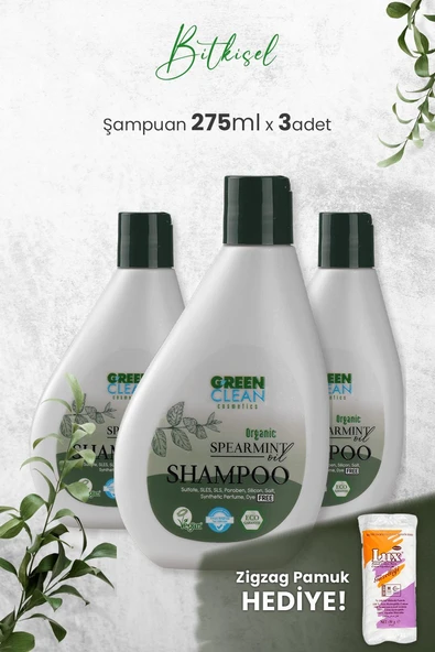 Green Clean Şampuan Spearmint 275 ml x 3 Adet ve Hediyeli ürün görseli