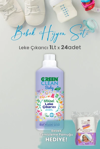 U Green Clean Baby Leke Çıkarıcı 1 L x 24 Adet ve Hediyeli