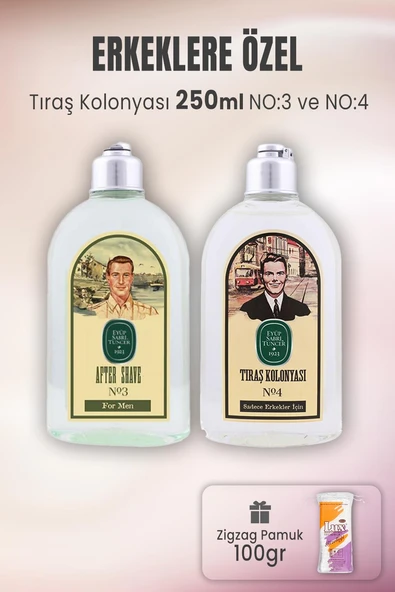 Eyüp Sabri Tuncer Tıraş Kolonyası No:3, No:4 ve Zigzag Pamuk 100 gr ürün görseli