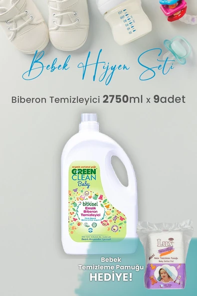 Green Clean Baby Likit Biberon Temizleyici 2750 ml x 9 Adet ve Hediyeli ürün görseli