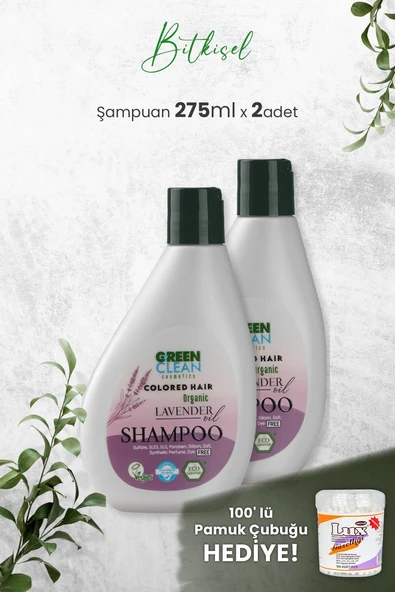 Green Clean Şampuan Lavender 275 ml x 2 Adet ve Hediyeli ürün görseli