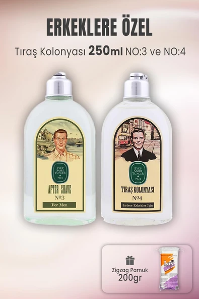 Eyüp Sabri Tuncer Tıraş Kolonyası No:3, No:4 ve Zigzag Pamuk 200 gr ürün görseli