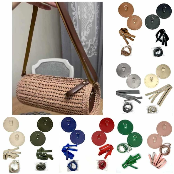 Deri Silindir Çanta Seti