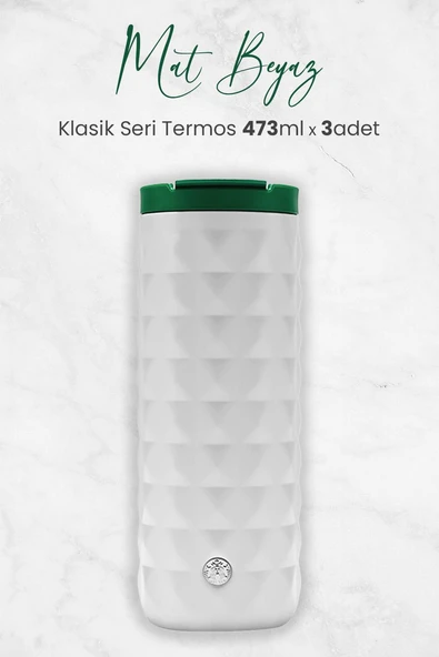 Starbucks Mat Siyah Klasik Seri Termos 473 ml