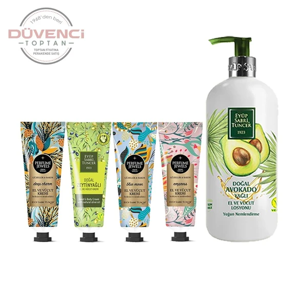 Eyüp Sabri Tuncer Perfume Jewels Empress, Deep, Blue, Zeytinyağlı El Kremi 50 ML ve Avokado Losyon 500 ml - 2
