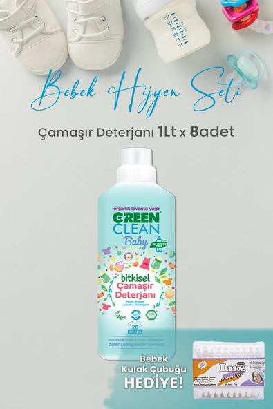 U Green Clean Baby Çamaşır Deterjanı 1 L x 8 Adet ve Hediyeli ürün görseli
