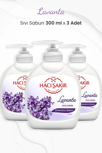 Hacı Şakir Lavanta Dinlendirici Sıvı Sabun 300 ml x 3 Adet