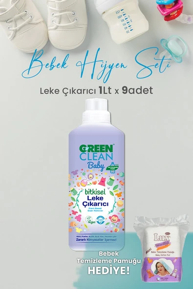 U Green Clean Baby Leke Çıkarıcı 1 L x 9 Adet ve Hediyeli ürün görseli