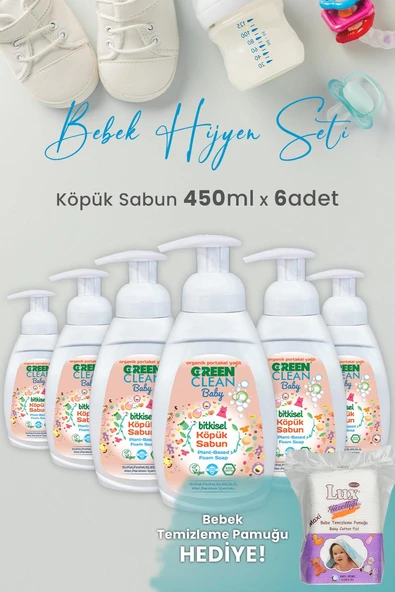 Green Clean Baby Köpük Sabun Portakal Yağlı 450 ml x 6 Adet ve Hediyeli ürün görseli