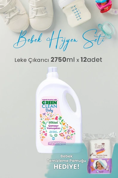 Green Clean Baby Çamaşır Yumuşatıcısı 2750 ml Yıkama x 12 Adet ve Hediyeli ürün görseli
