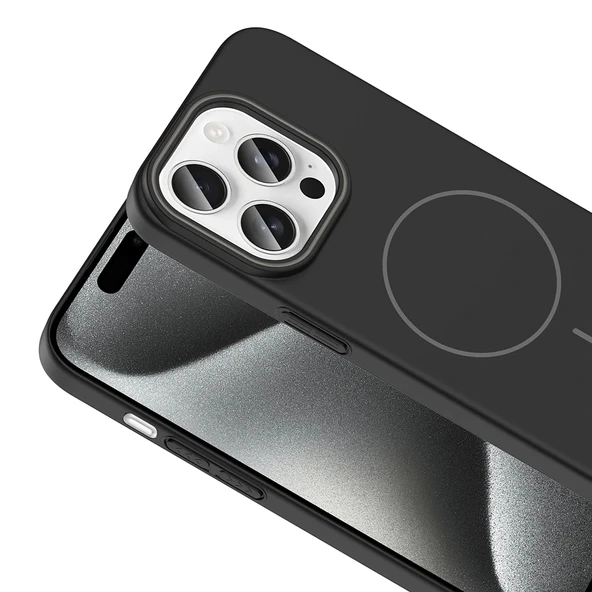 Apple iPhone 15 Pro Max Kılıf Magsafe Şarj Özellikli Redclick Ruby Silikon Kapak - 5