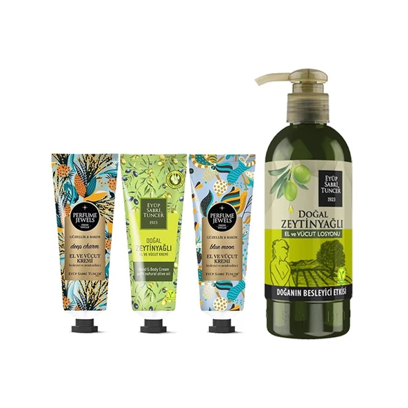Eyüp Sabri Tuncer Perfume Jewels Deep, Blue, Zeytinyağlı El Kremi 50 ML Ve Zeytinyağlı Losyon 250 ml ürün görseli