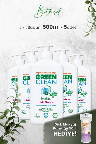 U Green Clean Organik Sıvı Sabun Portakallı 500 ML x 5 Adet ve Hediyeli ürün görseli