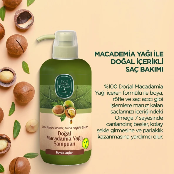 Eyüp Sabri Tuncer Doğal Macadamia Yağlı Şampuan 600 ml Boyalı Saçlar - Resim 3