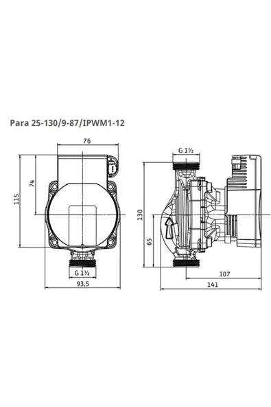 Wilo Kazan Pompa PARA 25-130/9-87/SC-12 WTU - 3