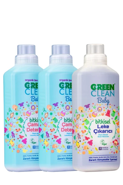 U Green Clean Baby Çamaşır Deterjanı 1 L x 2 ve Leke Çıkarıcı 1 L ürün görseli